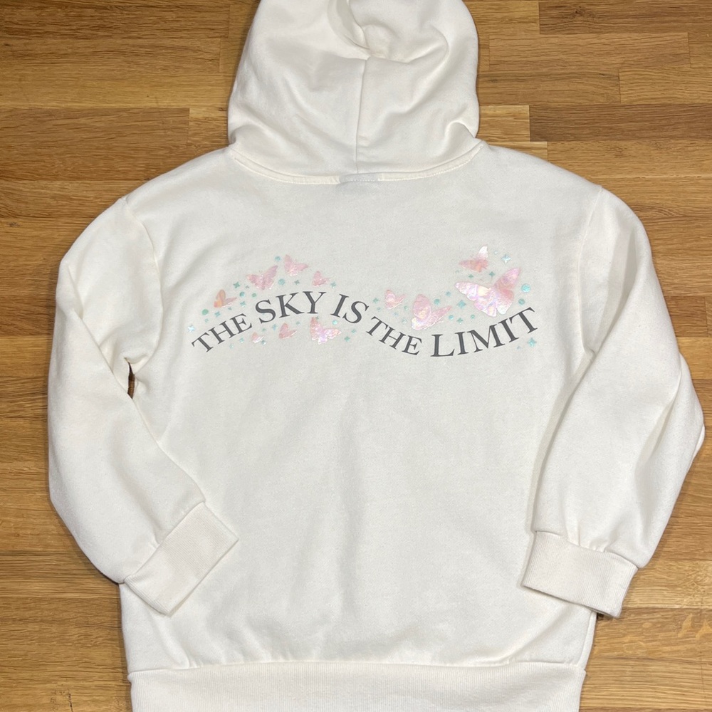 Wicked from Paul Tazewell Cream Hoodie w/ Green & Pink Pastel Graphics Girls Lg - Picture 15 of 16